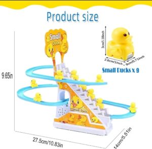 Duck Slide Toy Set, Funny Automatic Stair-Climbing Ducklings Cartoon Race Track Set auto draft