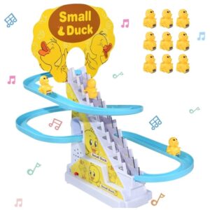 Duck Slide Toy Set, Funny Automatic Stair-Climbing Ducklings Cartoon Race Track Set auto draft