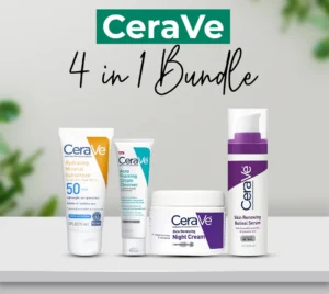 CeraVe Skincare Combo Kit cerave complete skincare combo kit – sunscreen spf 50, acne cleanser, retinol serum & night cream