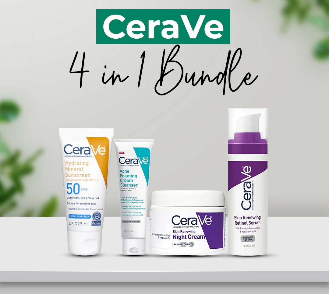 cerave complete skincare combo kit – sunscreen spf 50, acne cleanser, retinol serum & night cream cerave complete skincare combo kit – sunscreen spf 50, acne cleanser, retinol serum & night cream