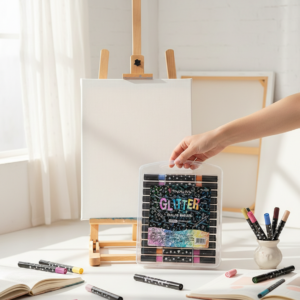 summer glitter hal tip markers set of 24 markers with 48 vibrant shades for creative art and craft projects