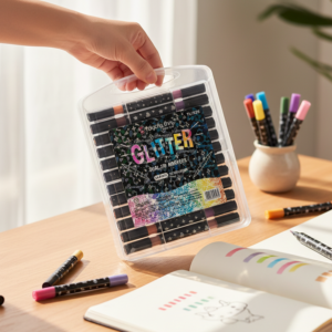 Home summer glitter hal tip markers set of 24 markers with 48 vibrant shades for creative art and craft projects