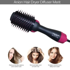 3-in-1 One Step Hot Air Brush Hair Dryer & Styler – Drying, Straightening & Volumizing Brush 3 in 1 hot air brush hair dryer