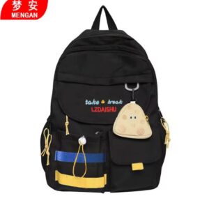 stylish black backpack & coin purse