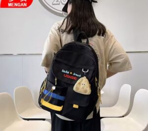 stylish black backpack & coin purse