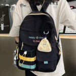 stylish black backpack & coin purse